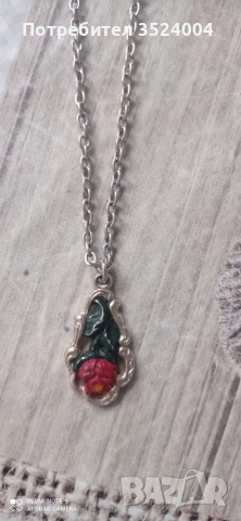 Ново руско колие от 80 те колие с роза не е носено, снимка 5 - Колиета, медальони, синджири - 53529767