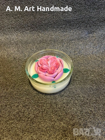 🌸 Декоративна свещ „Цъфтяща роза“ 🌸