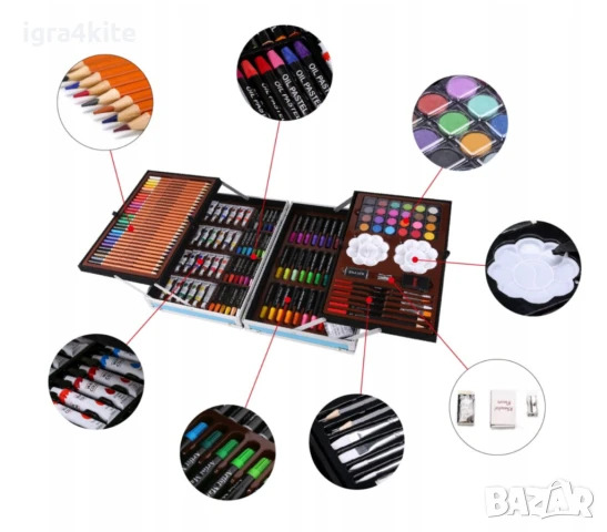 Луксозни големи комплеки за момче и момиче със 155 бр. рисуване и оцветяване с метална рамка и закоп, снимка 10 - Рисуване и оцветяване - 51344269