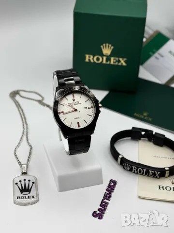 часовник, колие и гривна rolex в кутия, снимка 6 - Бижутерийни комплекти - 50406735