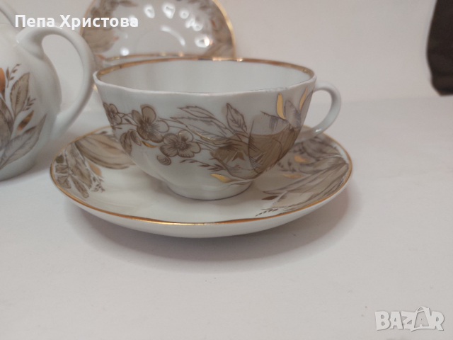 Сервиз за чай от руски порцелан, снимка 11 - Сервизи - 45031133