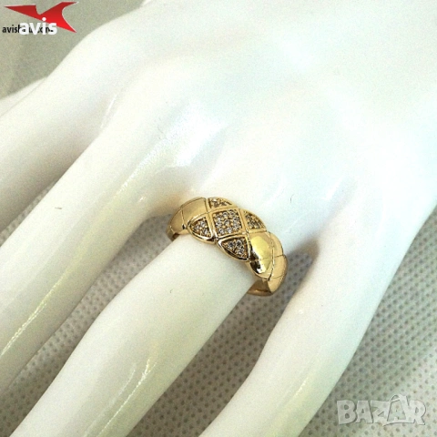Пръстен с 14К златно покритие 224864, снимка 4 - Пръстени - 54076717
