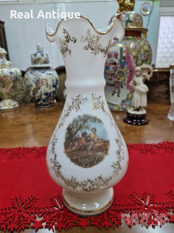 Страхотна антикварна колекционерска белгийска ваза Опалин , снимка 1 - Вази - 45649859