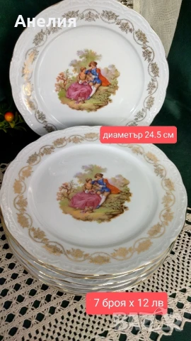 Френски чинии за основно със сцени прелест