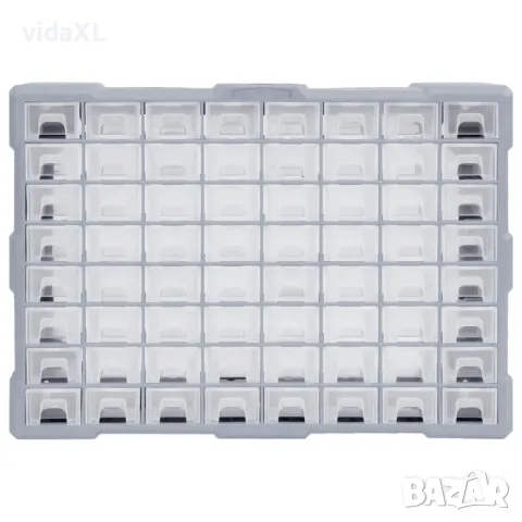 vidaXL Шкаф органайзер с 64 чекмеджета, 52x16x37,5 см(SKU:147580), снимка 3 - Шкафове - 49592775