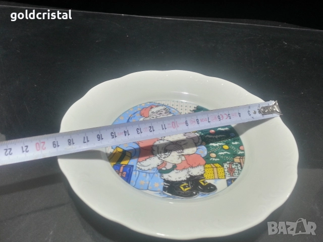 български порцелан чиния коледа дядо мраз , снимка 2 - Антикварни и старинни предмети - 52675108