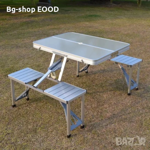 ПРОМО!! Сгъваема маса и столове, за 4 души, За пикник и къмпинг, Алуминиева , снимка 9 - Маси - 53879267