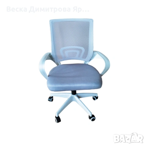 Ергономичен светлосин офис стол с дишаща мрежа и регулируема височина – комфорт през целия ден, снимка 3 - Столове - 54126983