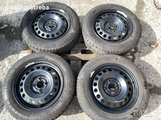 15 цола джанти 4х100 Dacia Logan Sandero Dokker et40 6J 185/65/15 Continental
