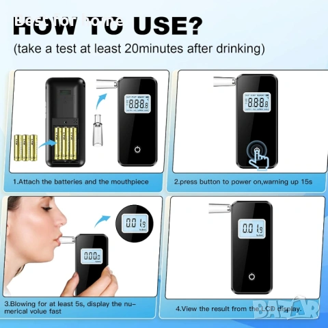 Алкохолен тестер, професионален дрегер с LCD екран, снимка 6 - Друга електроника - 53760532