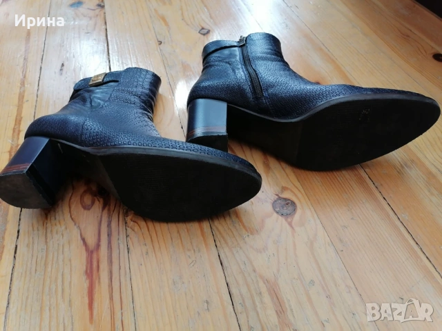Тъмносини боти от естествена кожа Sara Pen, номер 37, снимка 6 - Дамски боти - 53351813