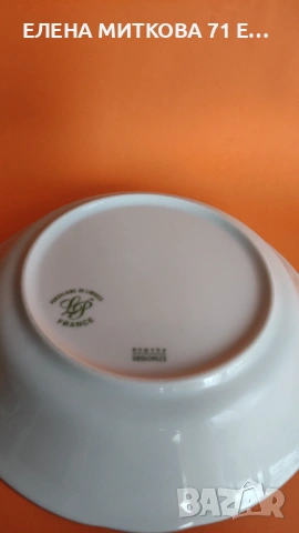 *Limoges France*чинии за основно и супа от блестящ бял порцелан платинен кант, снимка 9 - Чинии - 52136600