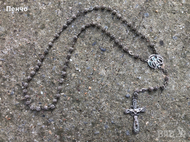 стара филигранна молитвена броеница, снимка 7 - Антикварни и старинни предмети - 49778336