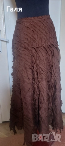 Дълга кафява пола размер М , снимка 2 - Поли - 52200111