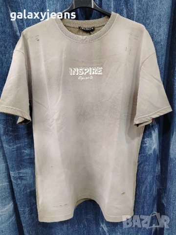 Critic- широка тениска, варен памук, надран ефект, цвят бежов