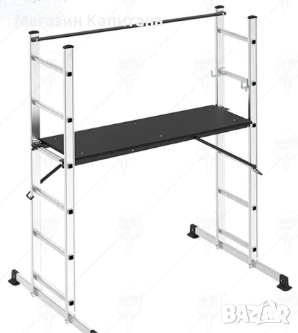 Алуминиева стълба скеле 2х6 стъпала до 150кг.