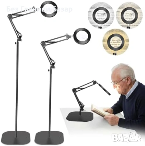 Нова Лупа 10X с LED светлина стойка щипка 3 режима 10 яркости USB гъвкаво рамо, снимка 9 - Други стоки за дома - 54195344