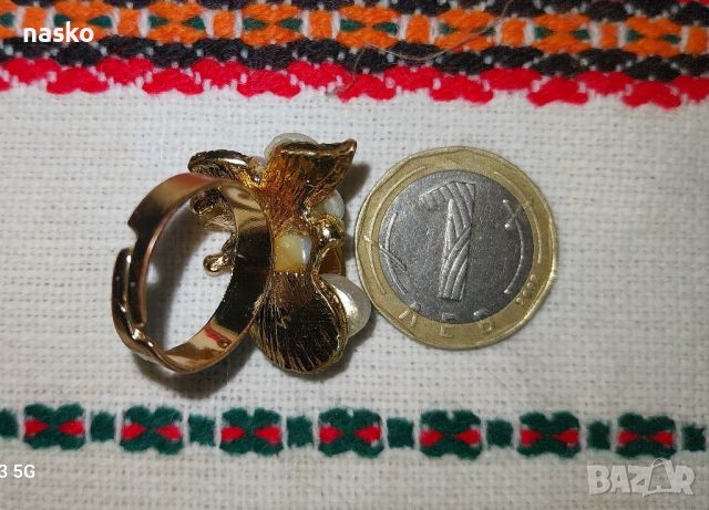 Дамски пръстен с перли, снимка 11 - Антикварни и старинни предмети - 46446968