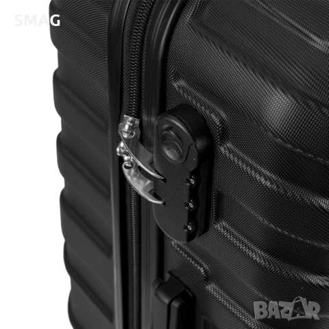 Куфар за пътуване с колелца 35л, черен_1233322, снимка 6 - Куфари - 52188345
