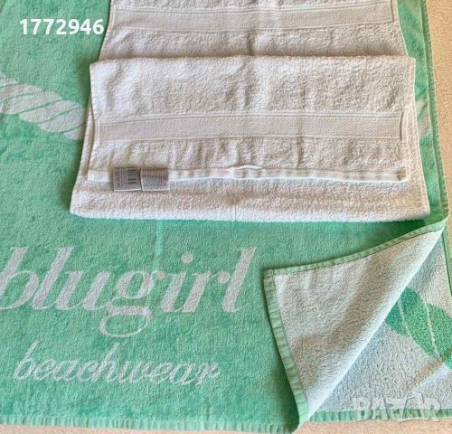 Голяма луксозна плажна хавлиена кърпа + малка 100% памук, снимка 1 - Хавлиени кърпи - 46424682
