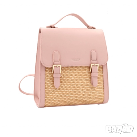 Кокетна дамска раничка, със сламени детайли, снимка 13 - Раници - 52112817