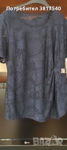 Дамска дантелена дълга блуза с подплата отпред , снимка 1 - Ризи - 45113024