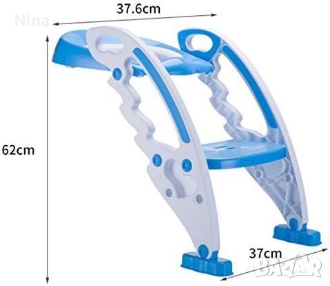   Детска седалка-адаптор за тоалетна чиния със стълба, снимка 3 - За банята - 46718571