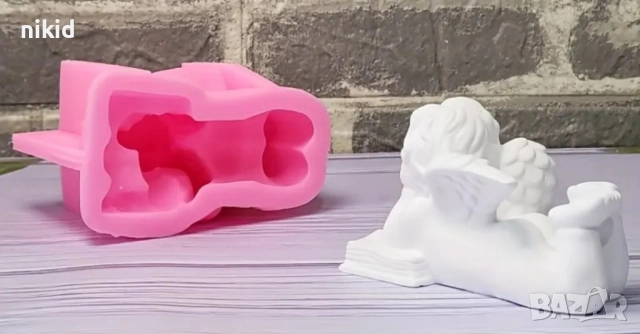 3D лежащ Ангел дете с книга силиконов молд форма фондан шоколад гипс свещ декор, снимка 2 - Форми - 52259420