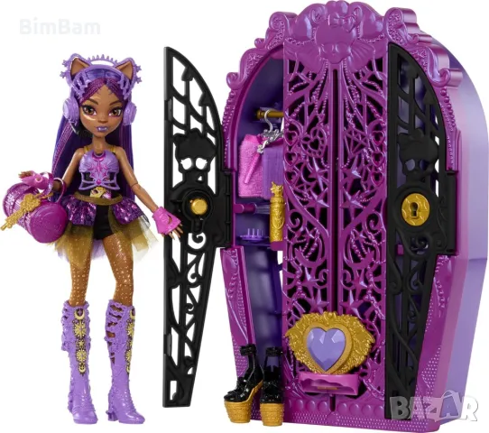 Оригинална кукла Monster High Mystery Monsters с гардероб Skullti- Clawdeen Wolf - вълк /19 изненади, снимка 3 - Кукли - 48337497