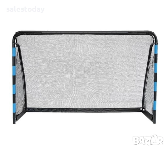 Футболна врата с метална конструкция и бяла мрежа, 180x60x120см 