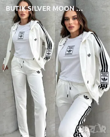 Дамски Памучен Екип + Тениска - лого Бродирано ✨ ADIDAS , снимка 4 - Спортни екипи - 49206345