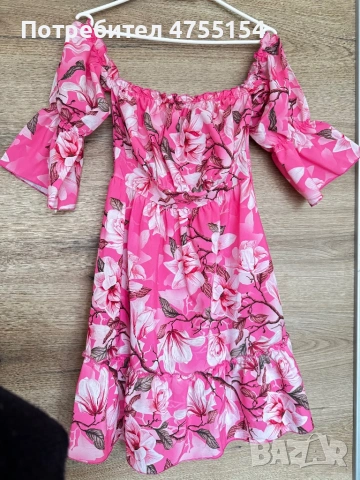 Рокля с паднали ръкави 