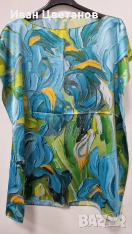 Луксозна плажна туника от 100% коприна – стил и комфорт за летните дни, снимка 7 - Туники - 49979050