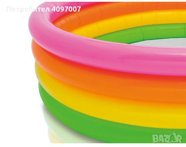 Превърнете лятото в цветен празник с нашия детски многоцветен надуваем басейн, снимка 1 - Басейни и аксесоари - 45733466
