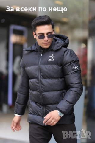 Calvin Klein Мъжко Черно Зимно Яке Със Силиконов Пълнеж И Шито Лого Код A903
