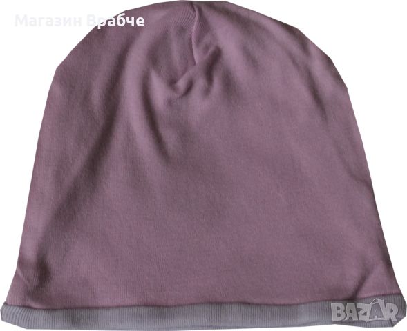 Двойна памучна шапка за момиче, снимка 2 - Шапки, шалове и ръкавици - 45960232