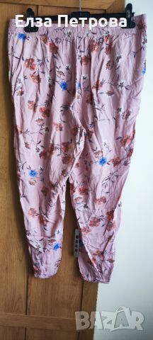 Бледорозов летен панталон на цветя, снимка 2 - Панталони - 46415233