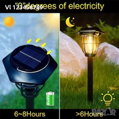 Соларен фенер с прожектор и сензор за движение за вътрешен двор/градина, снимка 3 - Къмпинг осветление - 52777006