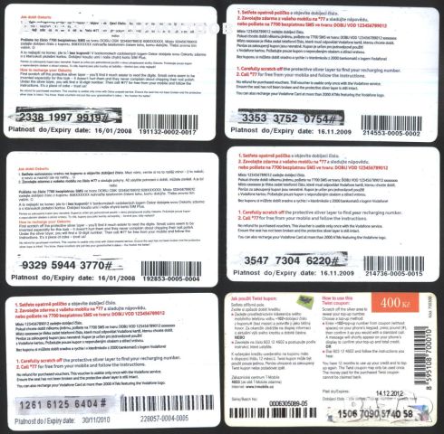 6 броя фонокарти 2008 2009  2010 2012 от Чехия ФК19 - ФК24, снимка 2 - Колекции - 46794413