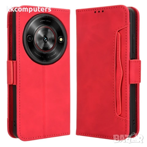 ZTE Blade A75 5G nubia Focus Leather Magnetic Wallet Кожен Калъф и Протектор, снимка 2 - Калъфи, кейсове - 51182068