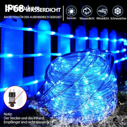 LED светлинна тръба 15 м – RGB + топло бяло, IP68, с дистанционно, снимка 3 - Лед осветление - 53161851