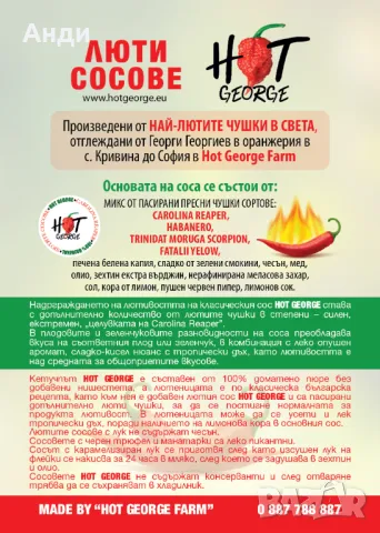 Български люти сосове от производител, снимка 1 - Домашни продукти - 49254576