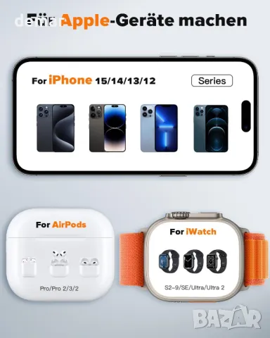 HERRBOL 3 в 1 Безжична Зарядна Станция за Apple Устройства, снимка 4 - Безжични зарядни - 49845392