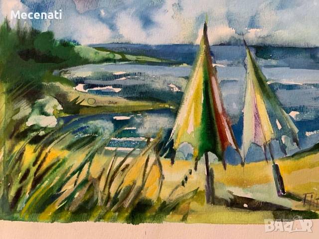 ЕМА ЦОНЕВА акварел/ пейзаж, снимка 7 - Картини - 53112819