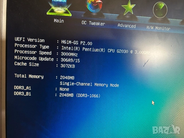 Дънна платка ASRock H61M-GS, снимка 8 - Дънни платки - 53042252