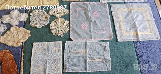Колекция ретро покривки и каренца - голями, ръчно плетени, бродерия, снимка 2 - Покривки за маси - 51115832