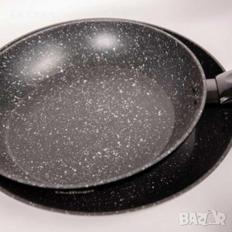 Комплект съдове за готвене Cheffinger от лят алуминий с мраморно покритие – 10 части, снимка 8 - Съдове за готвене - 53573403