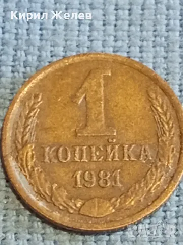 Стара монета 1 копейка 1981г. СССР рядка за КОЛЕКЦИЯ ДЕКОРАЦИЯ 18049, снимка 4 - Нумизматика и бонистика - 48209220