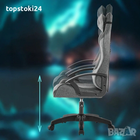 Ергономичен геймърски офис стол с лумбална и шийна опора – комфорт за игра и работа без умора, снимка 6 - Столове за офис - 53223806