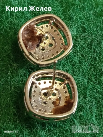 Сребърни обеци с кристали Swarovski и множество ореоли ювелирна изработка 54189, снимка 5 - Обеци - 54014405